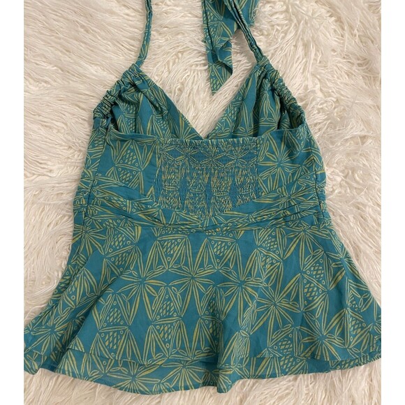 anthropologie top turquoise green halter boho Vanessa Virginia cotton beach 2 - Picture 5 of 5